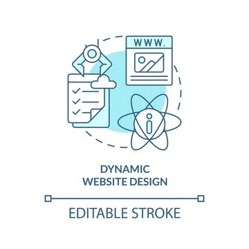 Dynamic website design turquoise concept icon Illustrazione stock