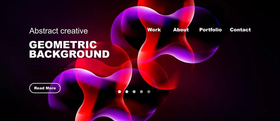 Dynamic website header design. Vibrant colors, flowing shapes, modern aesth.. 库存插图