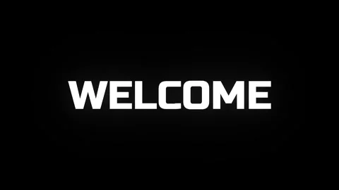 Dynamic welcome text animation with glowing particles on dark background fo.. Stock Footage 340399425