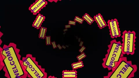 Dynamic welcome text animation with spinning motion graphic 스톡 동영상 346156911