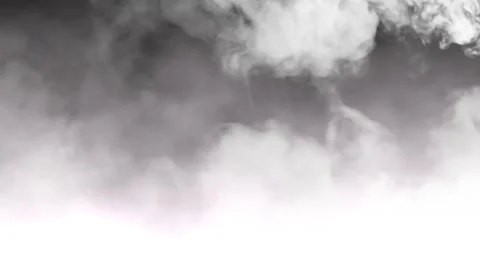 Dynamic white and gray smoke clouds rising slowly against a bright background Stock Footage 340612586