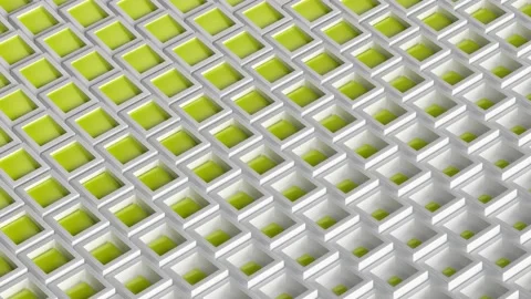 Dynamic white and green cubes with wave transition. Stock Footage 133493722