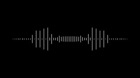 Dynamic White Audio Visualizer Sound Wave Pattern Black Background 4k Loop Stock Footage 340266086