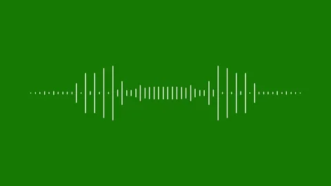 Dynamic White Audio Visualizer Sound Wave Pattern Green Background 4k Loop Stock Footage 340266093