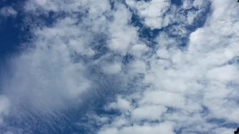 Dynamic White Clouds timelapse Scattered Across a Deep Blue Sky Stock Footage 304845529