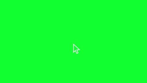 Dynamic white cursor icon animation on a vibrant green screen background fo.. Stock Footage 317951018