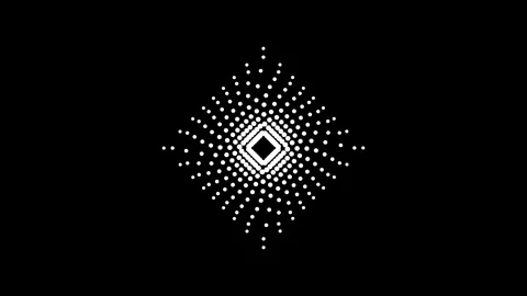 Dynamic white dots form an expanding and contracting diamond shape on a cle.. Stock Footage 345547322