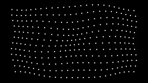 Dynamic white dots grid on black background abstract animation loop for mod.. Stock Footage 345546440