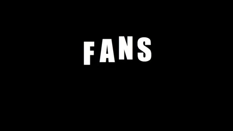 Dynamic white FANS text on black background, perfect for engagement, commun.. Vídeo Stock 330280230
