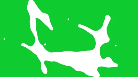 Dynamic white fluid splash and morphing shape animation on chroma key green Stock Footage 334931039
