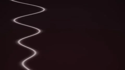 Dynamic White Line Wave on Black Background Stock Footage 323257806