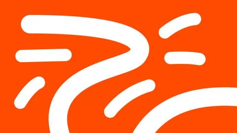 Dynamic White Lines on Orange Abstract Background Stock Illustration