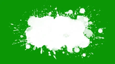 Dynamic white liquid splash explosion on bright green screen background. Video stock 335742940