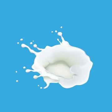 Dynamic White Milk Splash Crown on Blue Stock Illustration