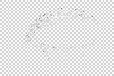 A dynamic white, textured, crescent-like splash of liquid or particles Stock Photos