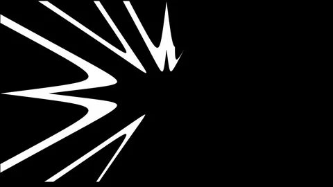 Dynamic white zigzag lines forming a circular rhythmic pattern on black Vidéo 334256706