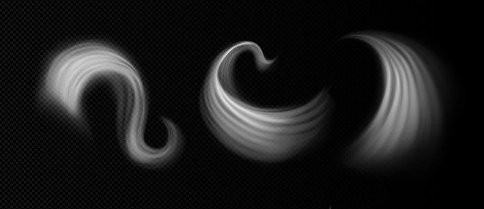 Dynamic wind effect with flowing white air streams Stock Illustration