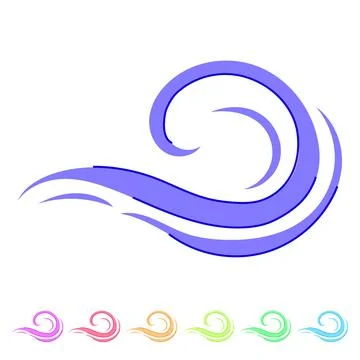Dynamic wind gust vector icon symbolizing weather elements graphic Illustrazione stock