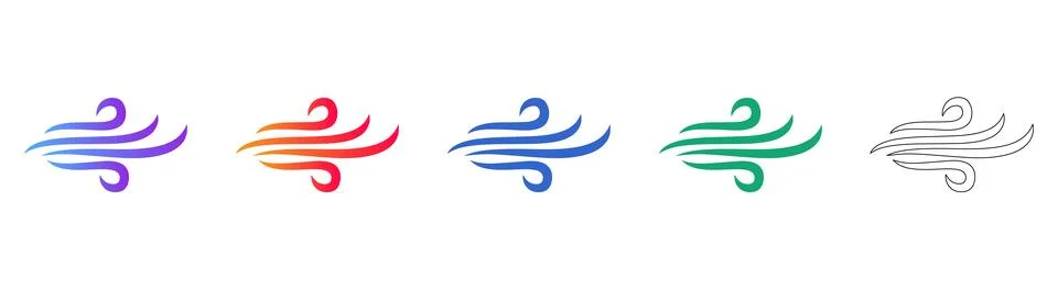 Dynamic Wind Weather Icons Stockillustratie
