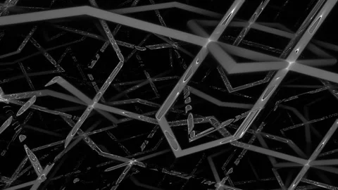 Dynamic Wireframe Grid Animation with Monochrome Effect Stock Footage 294145035
