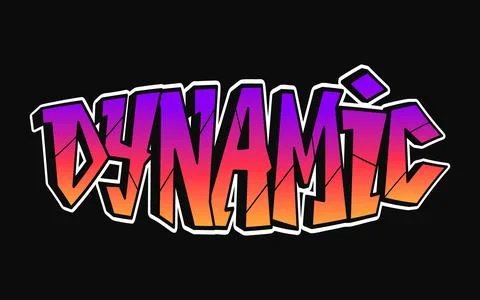 Dynamic word trippy psychedelic graffiti style letters. Vector hand drawn doo Stock Illustration
