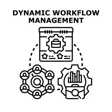 Dynamic workflow management tasks planning organization concept Stock Illustration