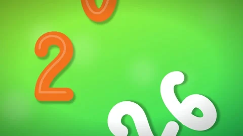 Dynamic Year Bounce Drop Animation Colorful Green Background Vibrant Motion Stock Footage 345942120