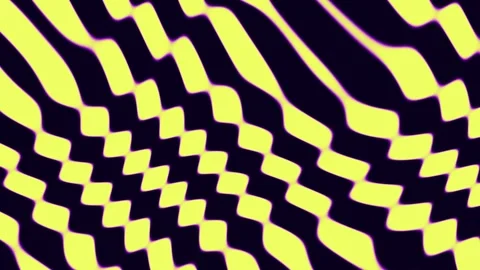 Dynamic Yellow and Dark Wavy Stripes Organic Motion Background Vídeo Stock 341609232