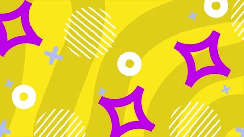 Dynamic yellow background with abstract colors patterns and geometric shapes Video stock 296567395