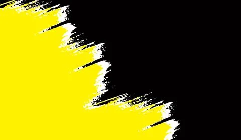 Dynamic yellow brush stroke on dark black background creative design element Stock Illustration