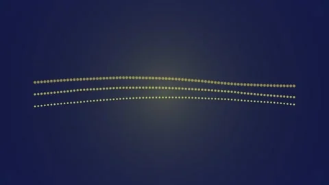 Dynamic yellow dots create flowing lines on a dark blue background Stock Footage 325768765