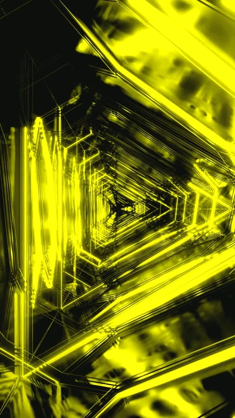 Dynamic yellow tunnel video loop providing immersive visual experience with.. Stock Footage 321571979