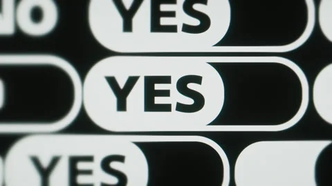 Dynamic Yes or No Toggle Switch Kinetic Typography Animation with Fluid Layers Stock Footage 336616547