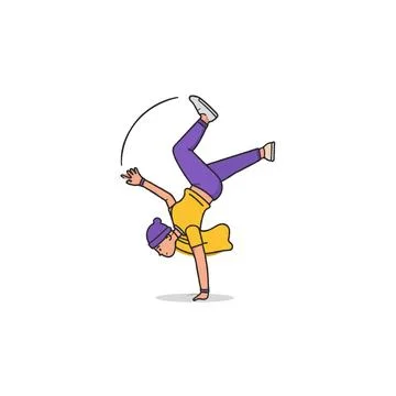 Dynamic youth in motion mastering complex gymnastic maneuvers with vibrant .. Stock Illustration