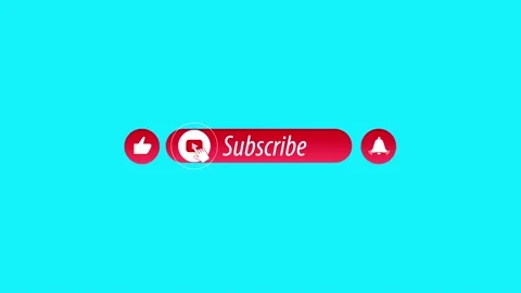 Dynamic youtube subscribe button. Animation on a blue background. Stock Footage 151607169