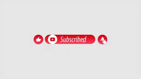 Dynamic youtube subscribe button. Animation on a empty background. Stock Footage 151607175