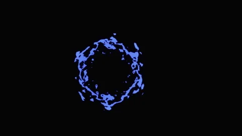 Dynamic zoom of blue circular frame with jagged wave edges Stock Footage 312238897