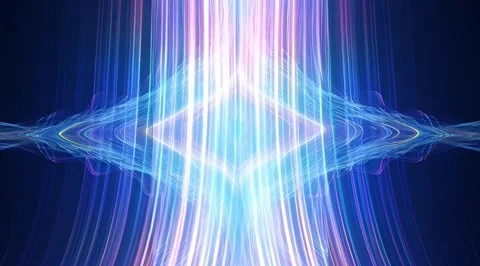 Dynamic zoom on Psychedelic iridescent holographic radial waves Stock Footage 331452938