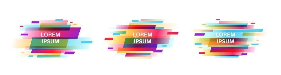 Dynamical abstract forms. Colored graphic elements with flowing shapes and lines Stock Illustration