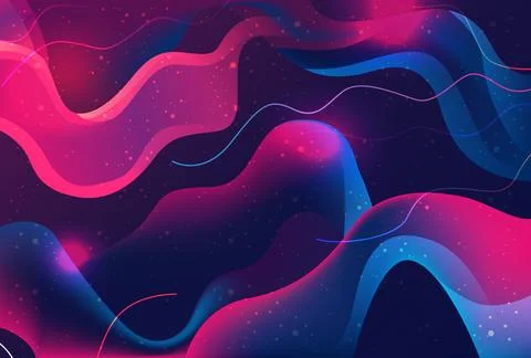 Dynamical colored waves gradient flowing liquid shapes abstract background Illustrazione stock
