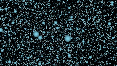 Dynamically Moving Blue Particles on Black Background as they Interact 스톡 동영상 333499233