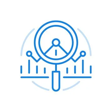 Dynamics analysis business graph vector line icon. Financial market chart and Illustrazione stock