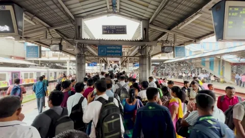 The Dynamics of a Busy Railway Platform Crowd: A Closer Look Video stock 253254946