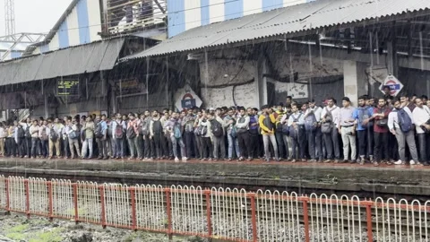 The Dynamics of a Busy Railway Platform Crowd: A Closer Look Stock Footage 253255196