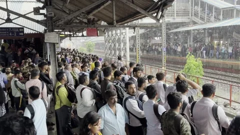 The Dynamics of a Busy Railway Platform Crowd: A Closer Look Stock Footage 253255239