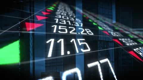 Dynamics of changes, market value of shares and bonds. Stock Footage 318905900