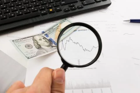 Dynamics of exchange rates. Dollar chart Stock Photos