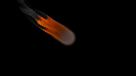 The dynamics of flame on black. Burning sphere and smoke. Vidéo 304954262