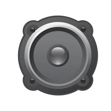 Dynamics loudspeaker icon - glossy audio speaker symbol Stock Illustration