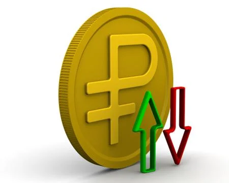 Dynamics of the Russian ruble Stock-Illustration